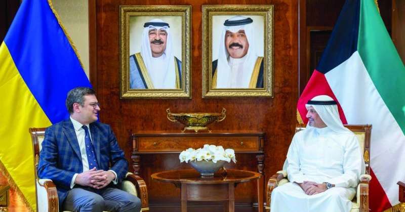 سالم الصباح خلال مباحثاته مع نظيره الأوكراني