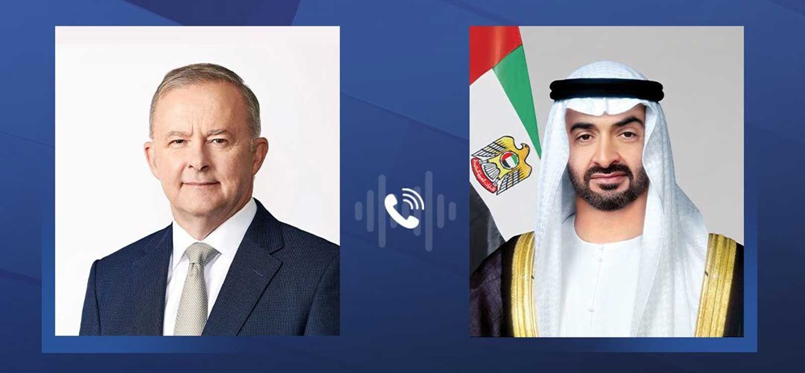 رئيس الدولة يتلقى اتصالاً هاتفياً من رئيس وزراء أستراليا