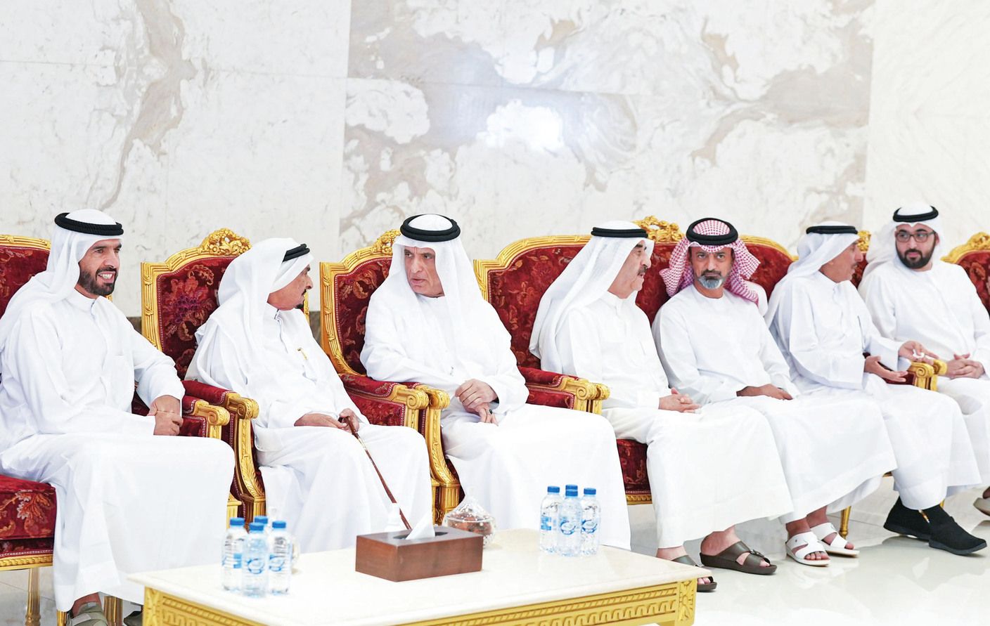 سعود بن صقر يتقبل تعازي حاكمي عجمان وأم القيوين بوفاة محمد بن عمر القاسمي