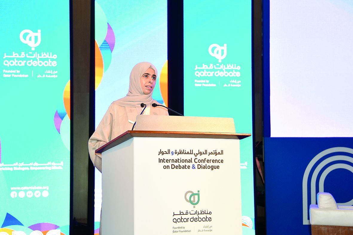 هند بنت حمد  تشهد افتتاح المؤتمر الدولي الأول للمناظرة والحوار