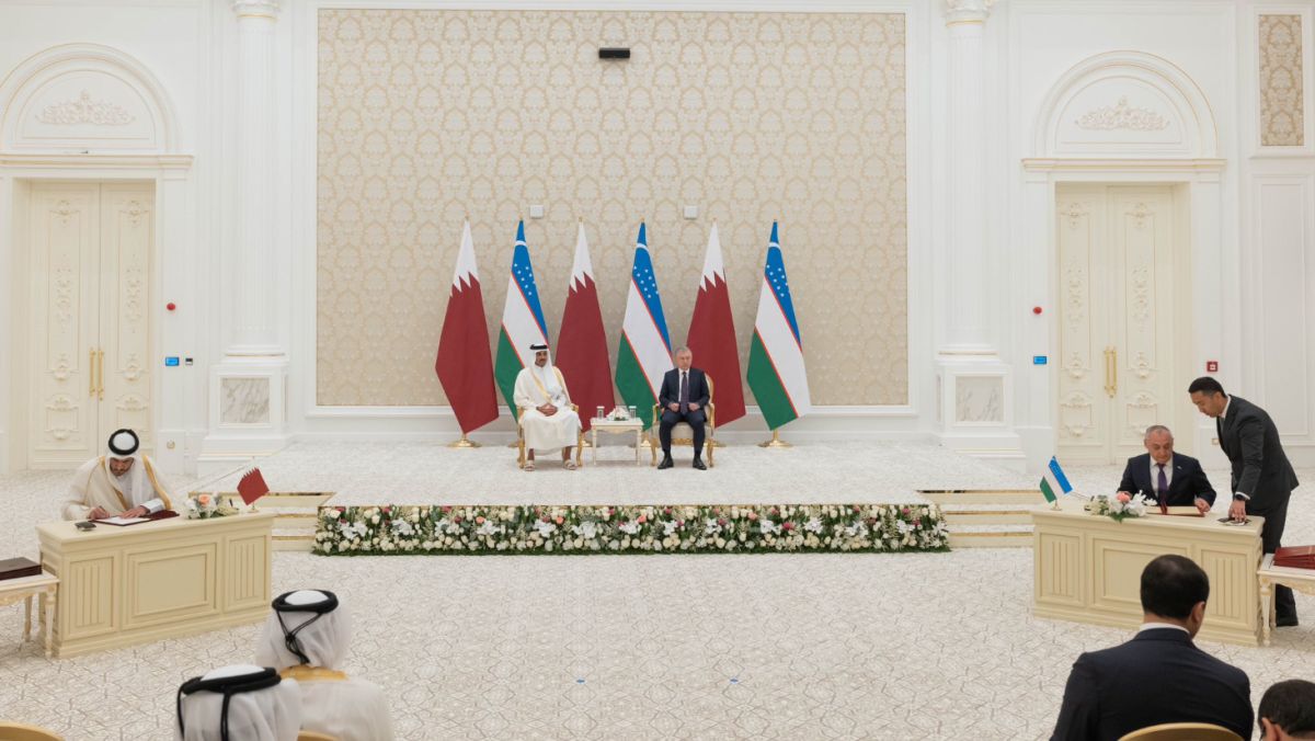 سمو الأمير ورئيس أوزبكستان يشهدان التوقيع على اتفاقيات ومذكرات تفاهم