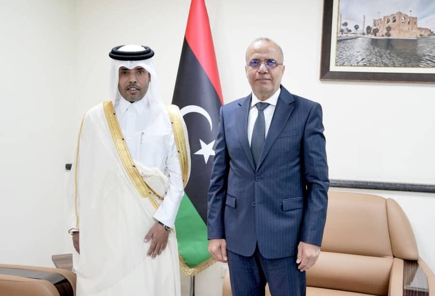 نائب رئيس المجلس الرئاسي الليبي يجتمع مع سفير دولة قطر