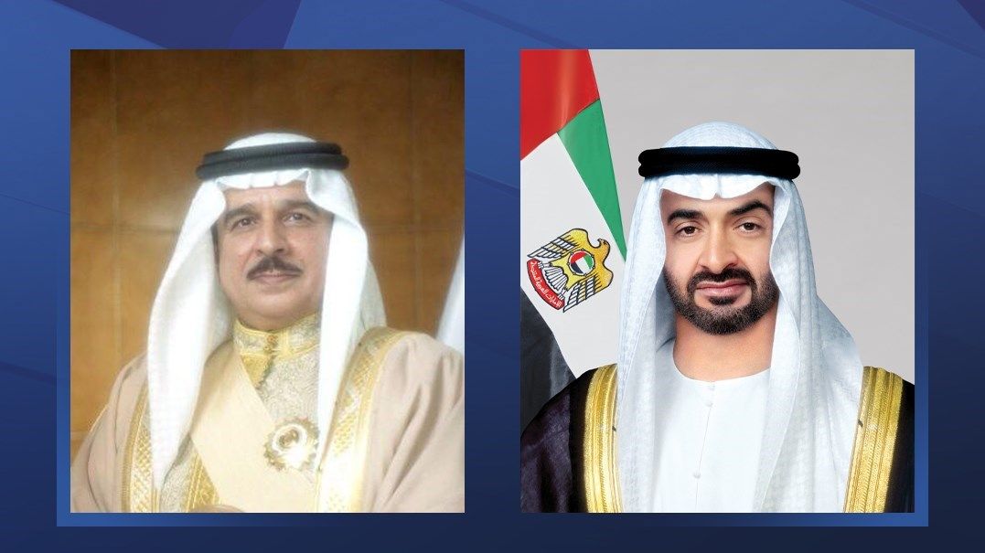 ملك البحرين يستقبل رئيس الدولة في مقر إقامته في أبوظبي