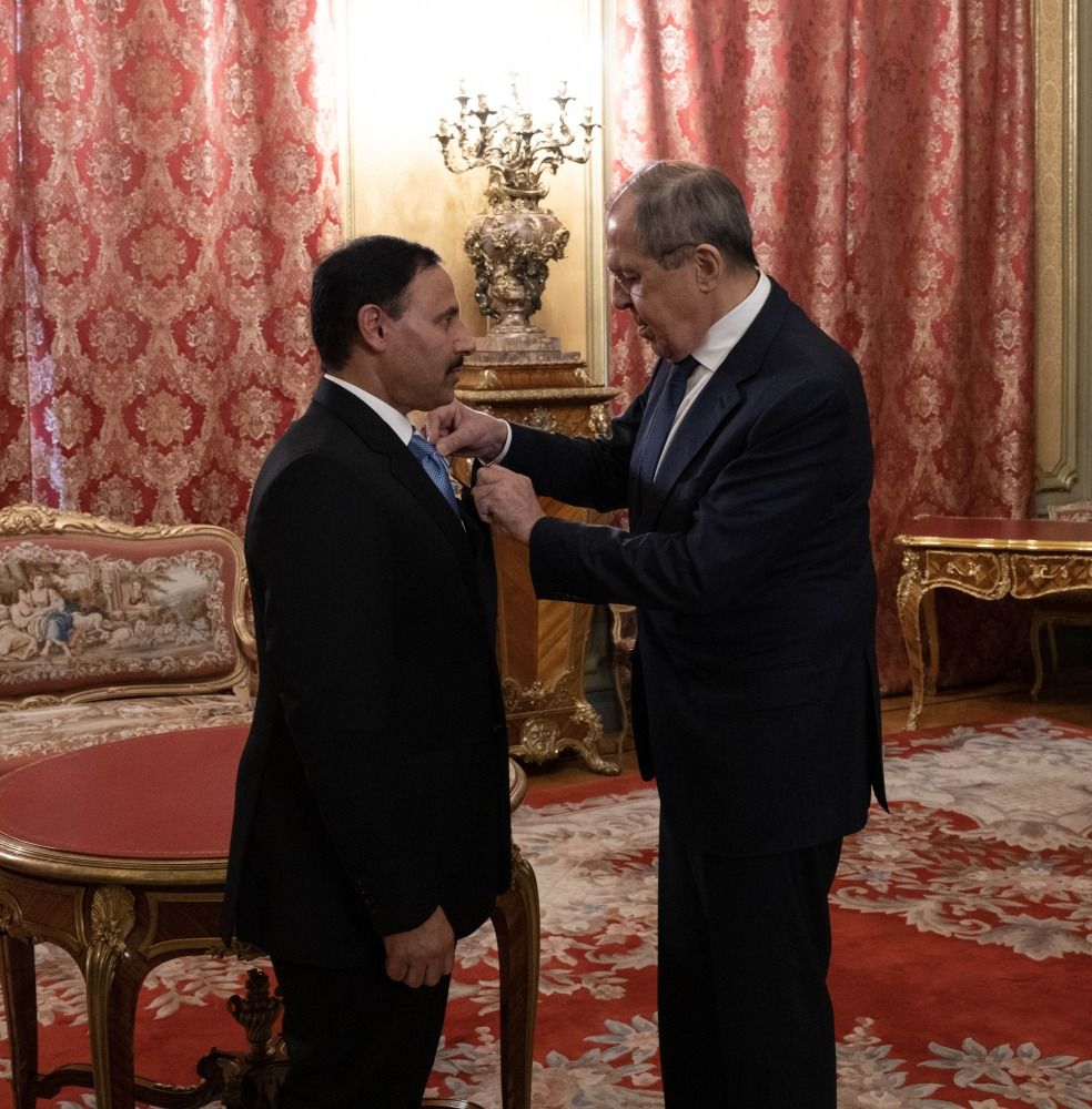 الرئيس الروسي يمنح سفير قطر "وسام الصداقة" تقديراً لجهوده في تعزيز علاقات البلدين