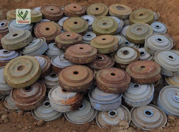 مسام: نزع قرابة خمسة آلاف لغم وقذيفة غير منفجرة وعبوة ناسفة باليمن خلال يونيو الماضي