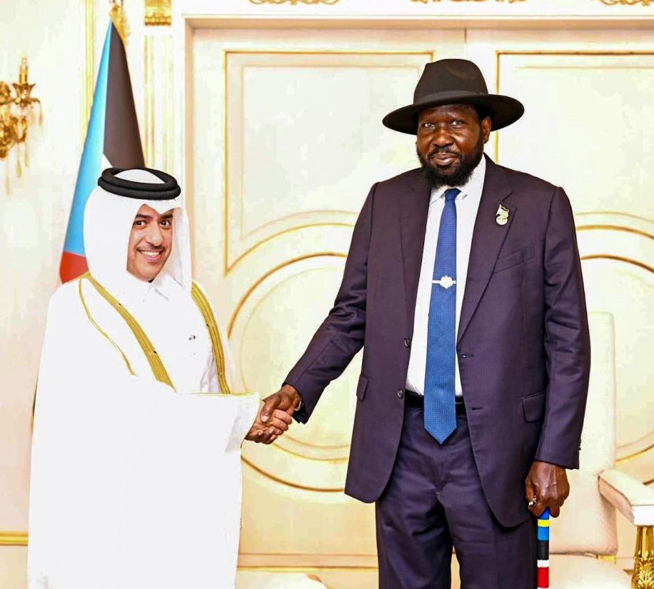 رئيس جمهورية جنوب السودان يتسلم أوراق اعتماد سفير دولة قطر