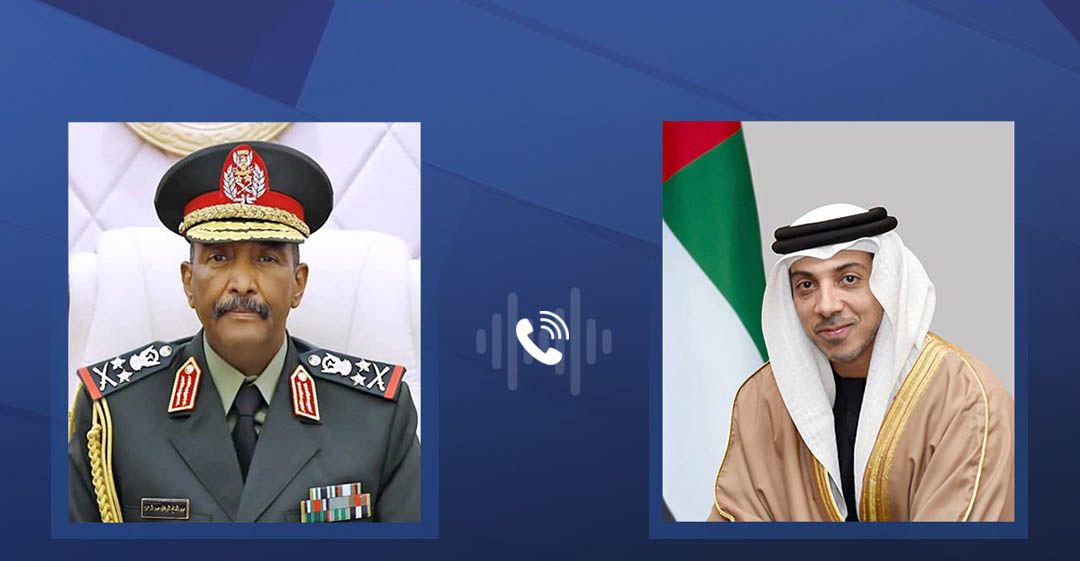 منصور بن زايد يتلقى تعازي عبدالفتاح البرهان