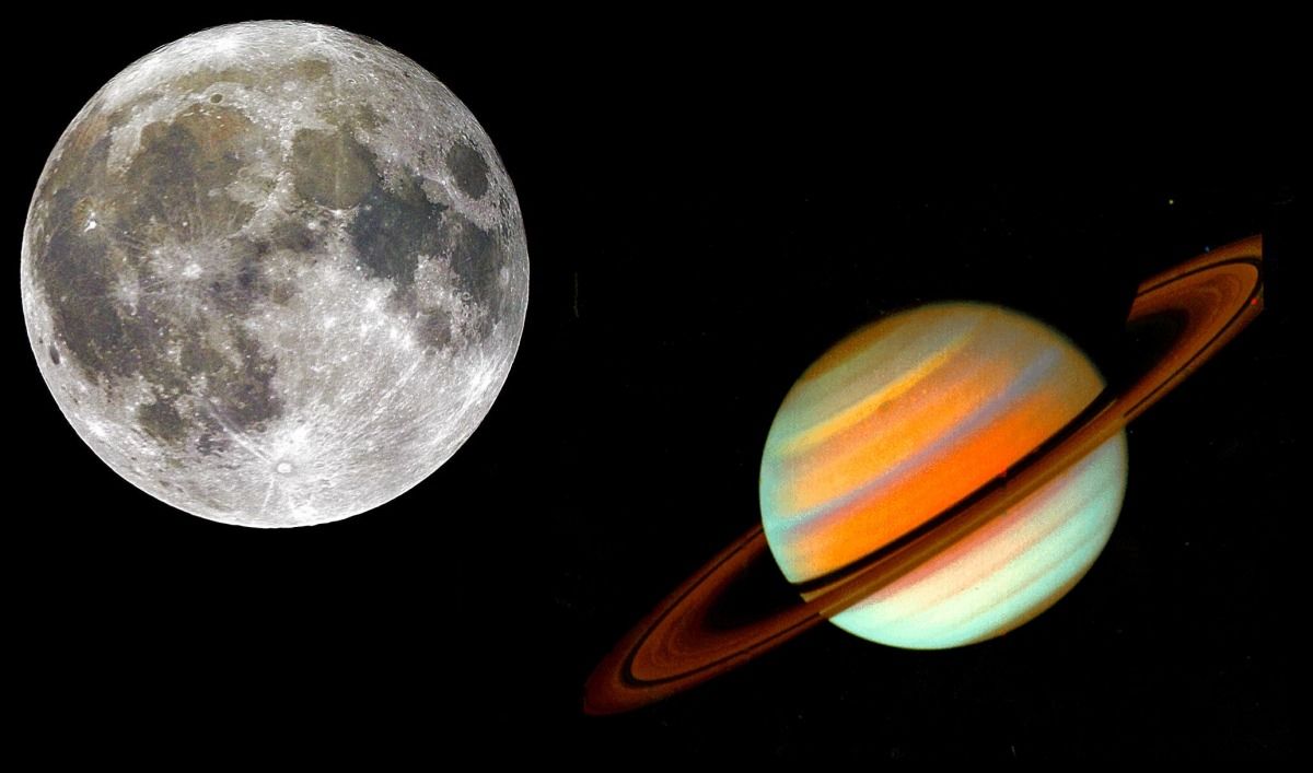 زحل يلتقي القمر مرتين الشهر الحالي