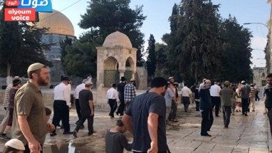 مستوطنون يقتحمون باحات الأقصى بحماية الاحتلال الإسرائيلي