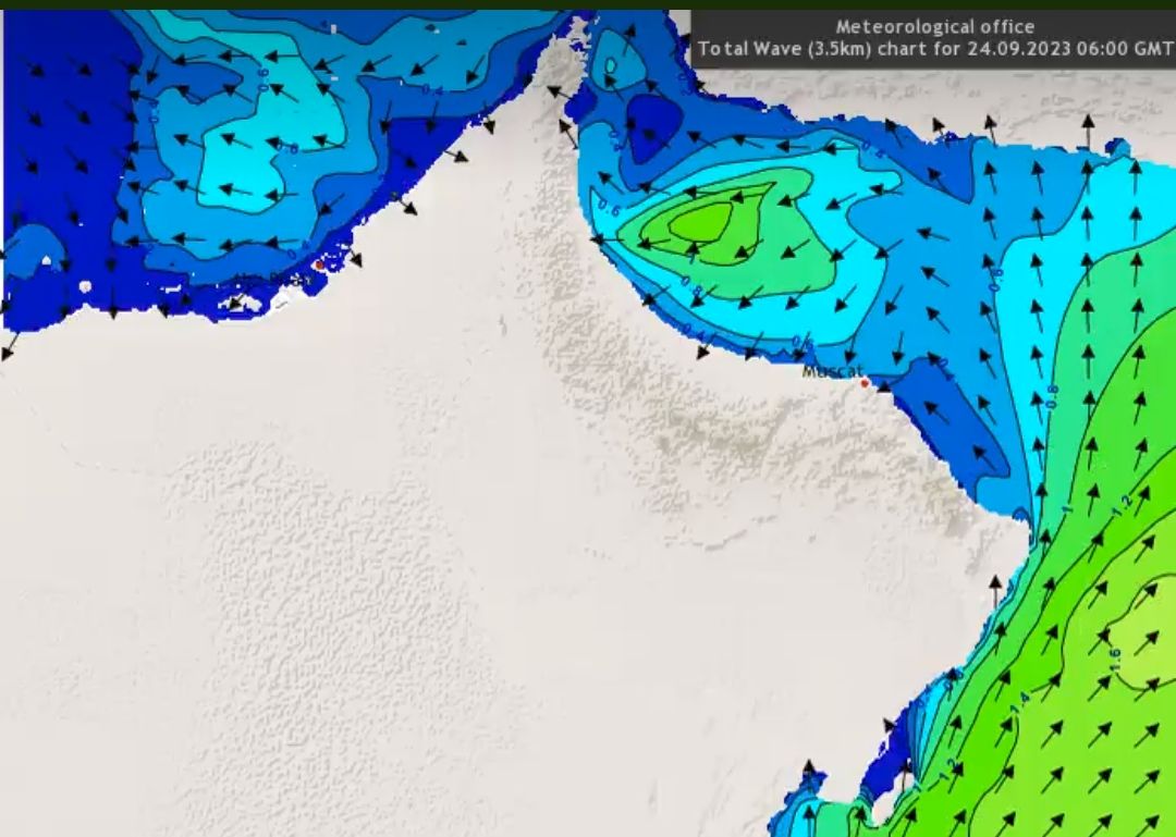 الأرصاد تنبه: ارتفاع موج البحر بمسندم وبحر العرب