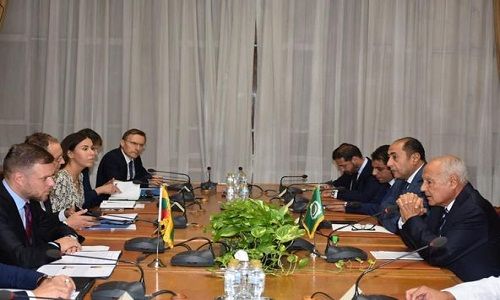 الأمين العام لجامعة الدول العربية يستقبل وزيري خارجية ايطاليا وليتوانيا