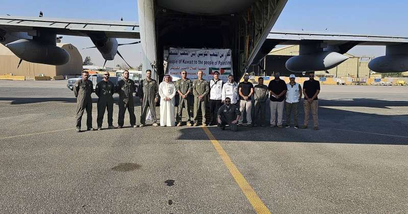 الطائرة الخامسة من الجسر الجوي الكويتي تقلع بـ 10 أطنان مستلزمات طبية إلى غزة