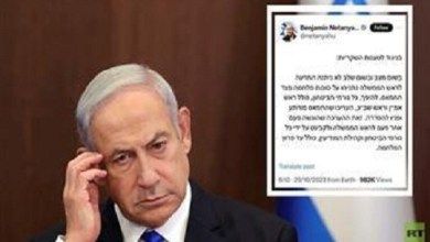 رئيس الوزراء الإسرائيلي يحذف تدوينة اتهم فيها جهات معينة بالفشل في التنبؤ بـ«طوفان الأقصى»