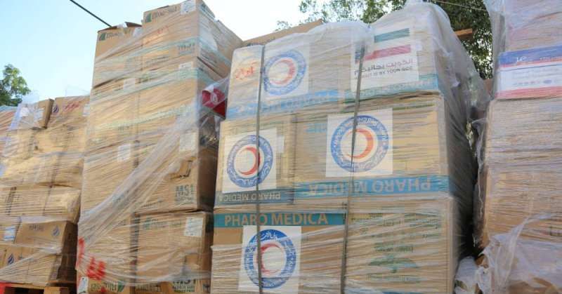 وصول الدفعة الثانية من مساعدات الهلال الأحمر الكويتي إلى قطاع غزة