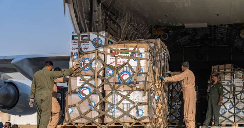 اقلاع الطائرة الـ 19 من الجسر الجوي الكويتي الإغاثي الى غزة