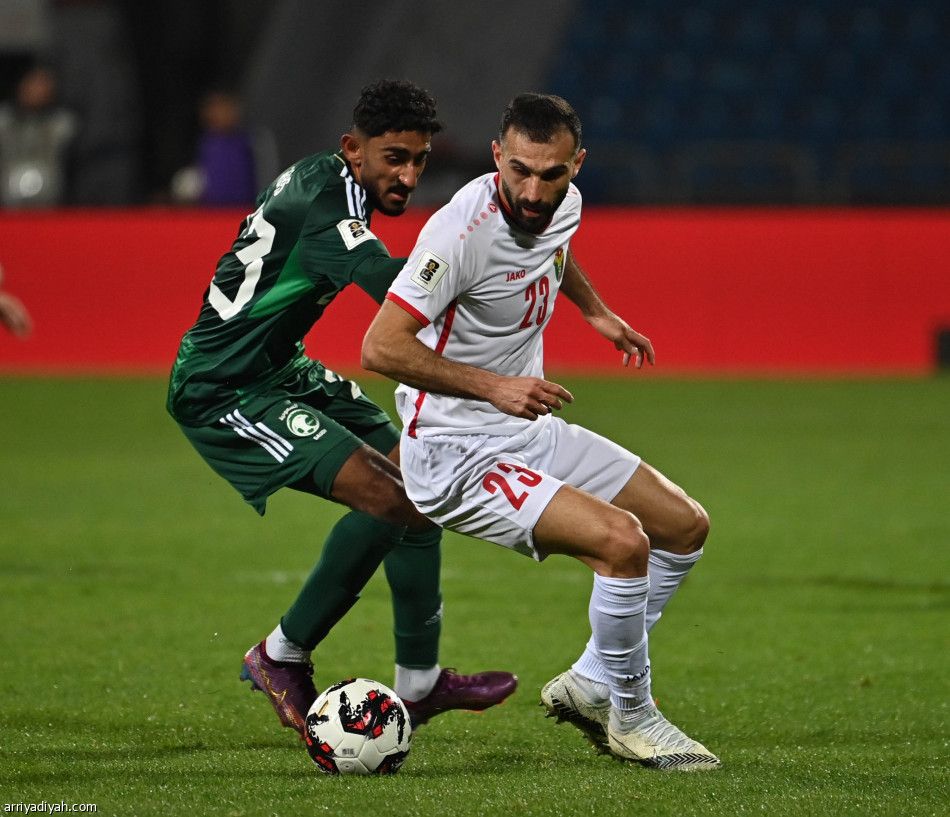 بثنائية الشهري.. الأخضر يخطف نقاط الأردن
