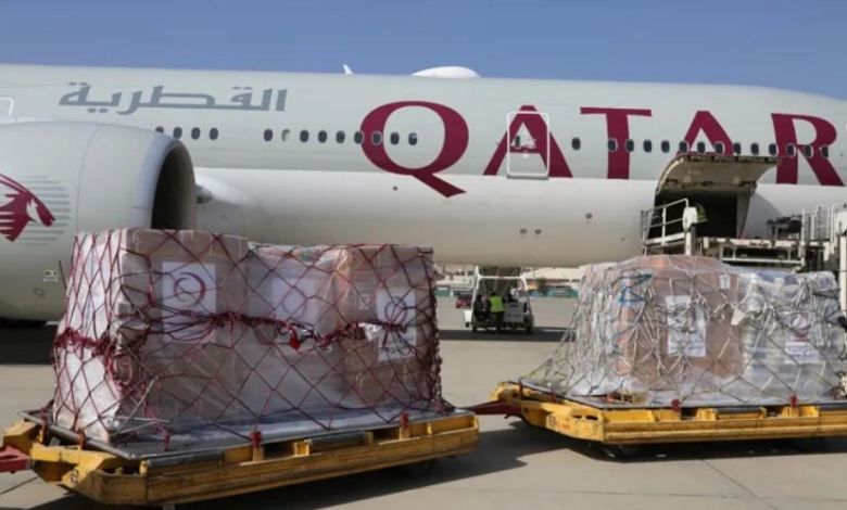 طائرة مساعدات قطرية تتوجه للعريش لإغاثة الفلسطينيين في قطاع غزة