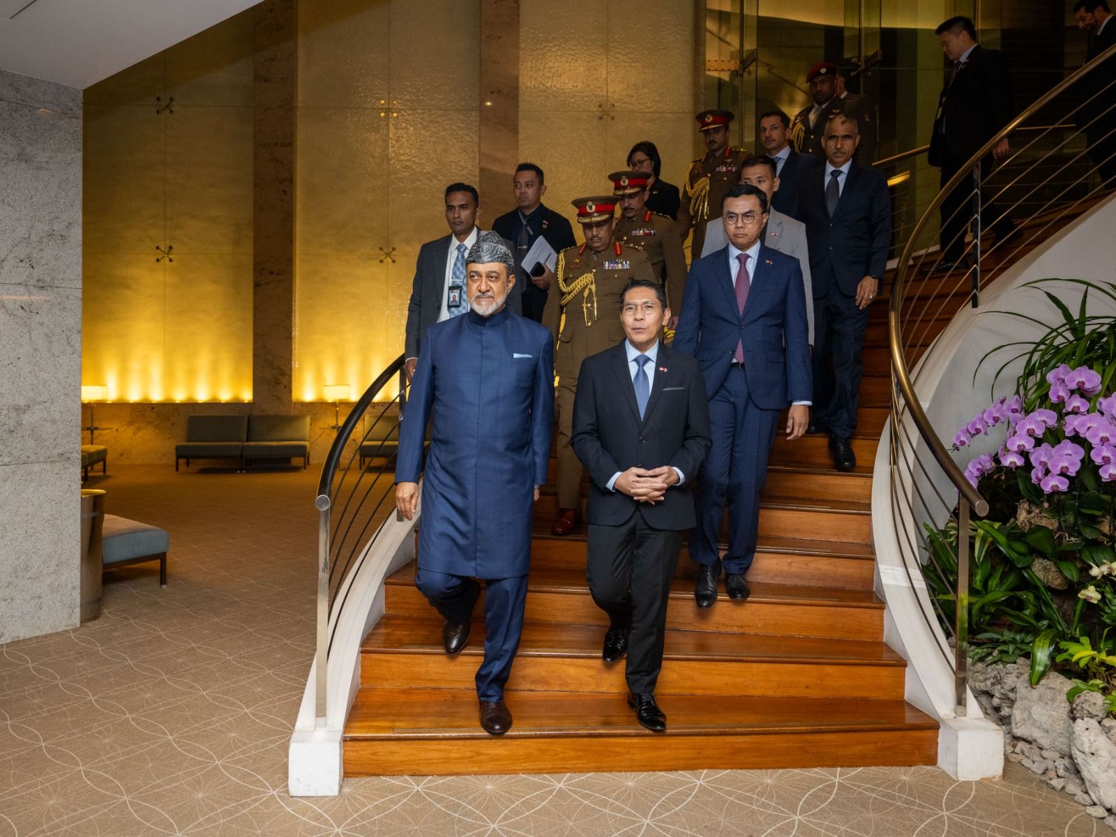 مراسم استقبال رسمية لجلالة السلطان المعظم بمناسبة زيارته لجمهورية سنغافورة