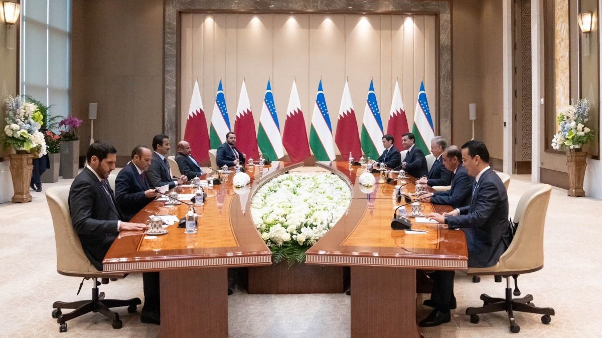 سمو الأمير ورئيس أوزبكستان يعقدان جلسة مباحثات رسمية