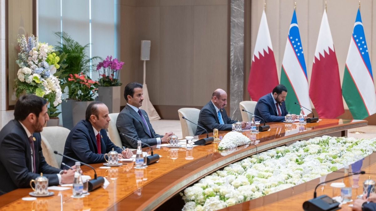 سمو الأمير ورئيس أوزبكستان يعقدان جلسة مباحثات رسمية