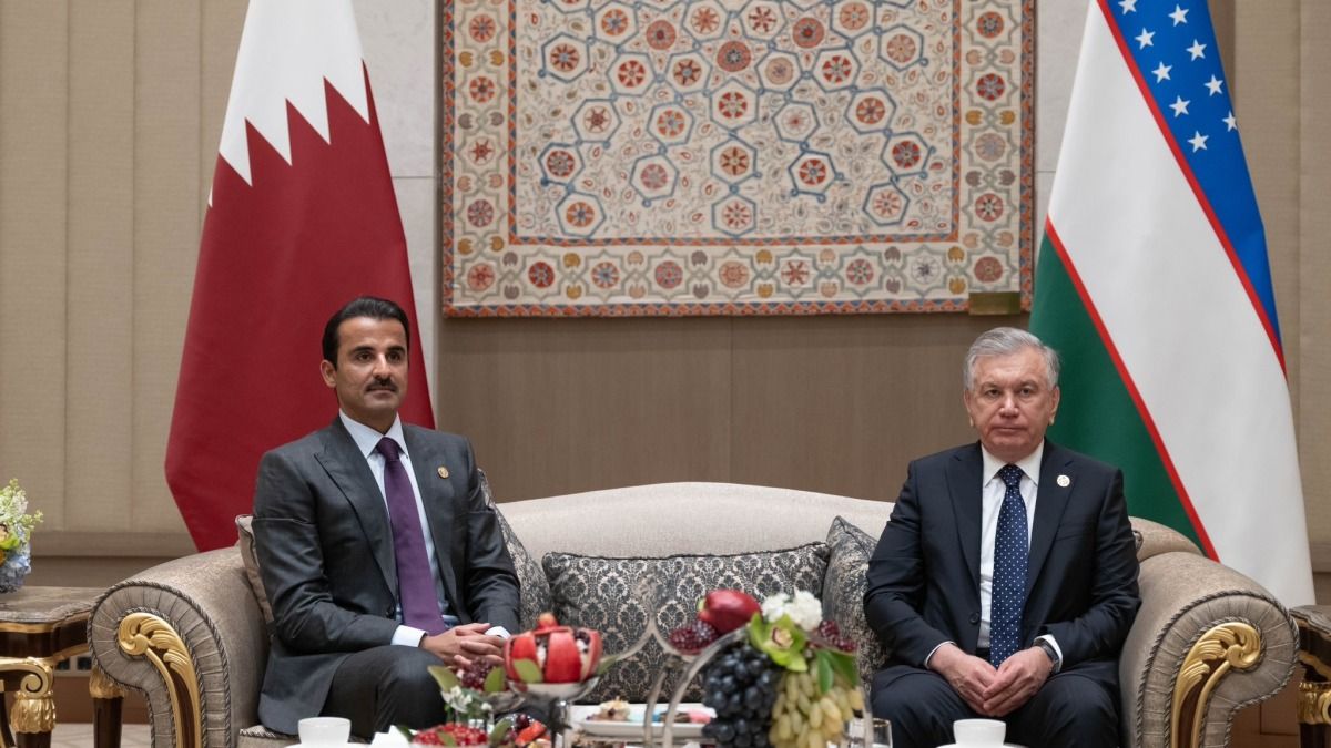 سمو الأمير ورئيس أوزبكستان يعقدان جلسة مباحثات رسمية