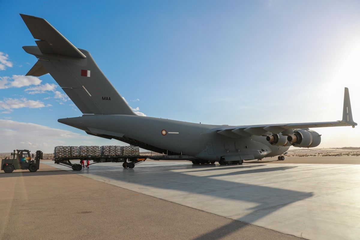 طائرة قطرية تتوجه إلى "العريش" المصرية تحمل مساعدات لدعم الأشقاء الفلسطينيين في غزة