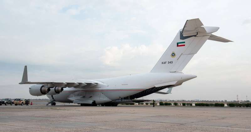 الطائرة الـ40 من الجسر الجوي الكويتي لإغاثة غزة تقلع محملة بـ 40 طناً من المساعدات