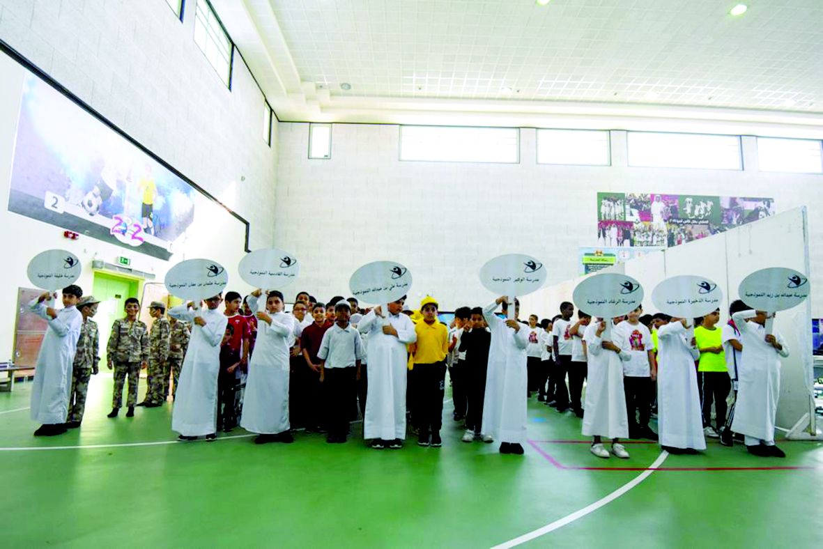مدرسة خليفة النموذجية تنظم عروض رياضية احتفاء بكأس آسيا