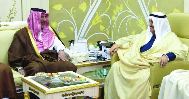 ناصر المحمد استقبل حمد بن جاسم والوفد المرافق