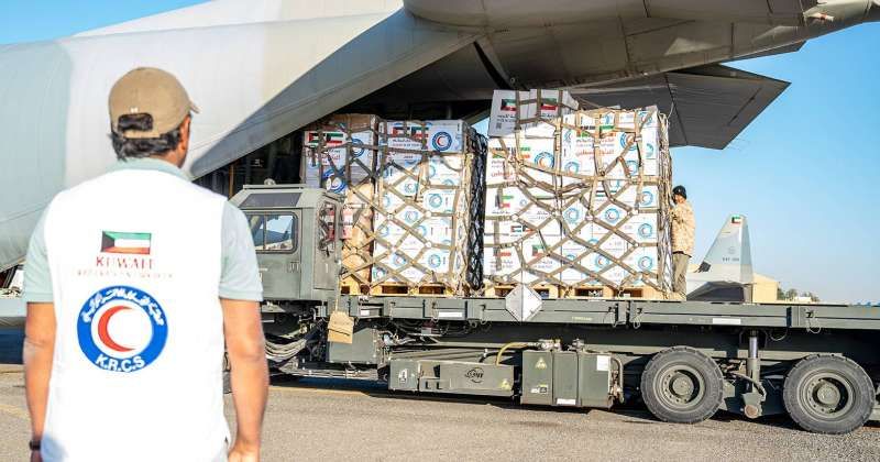 إقلاع الطائرة الـ42 من الجسر الجوي الكويتي لإغاثة غزة