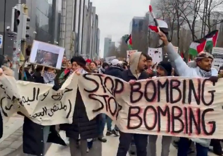 ملتقى اليمنيين في بروكسل يشارك في مسيرة حاشدة للمطالبة بوقف حرب الإبادة الإسرائيلية على غزة