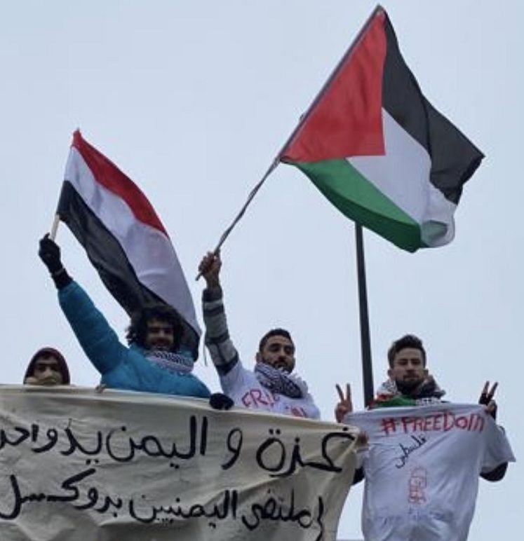 ملتقى اليمنيين في بروكسل يشارك في مسيرة حاشدة للمطالبة بوقف حرب الإبادة الإسرائيلية على غزة