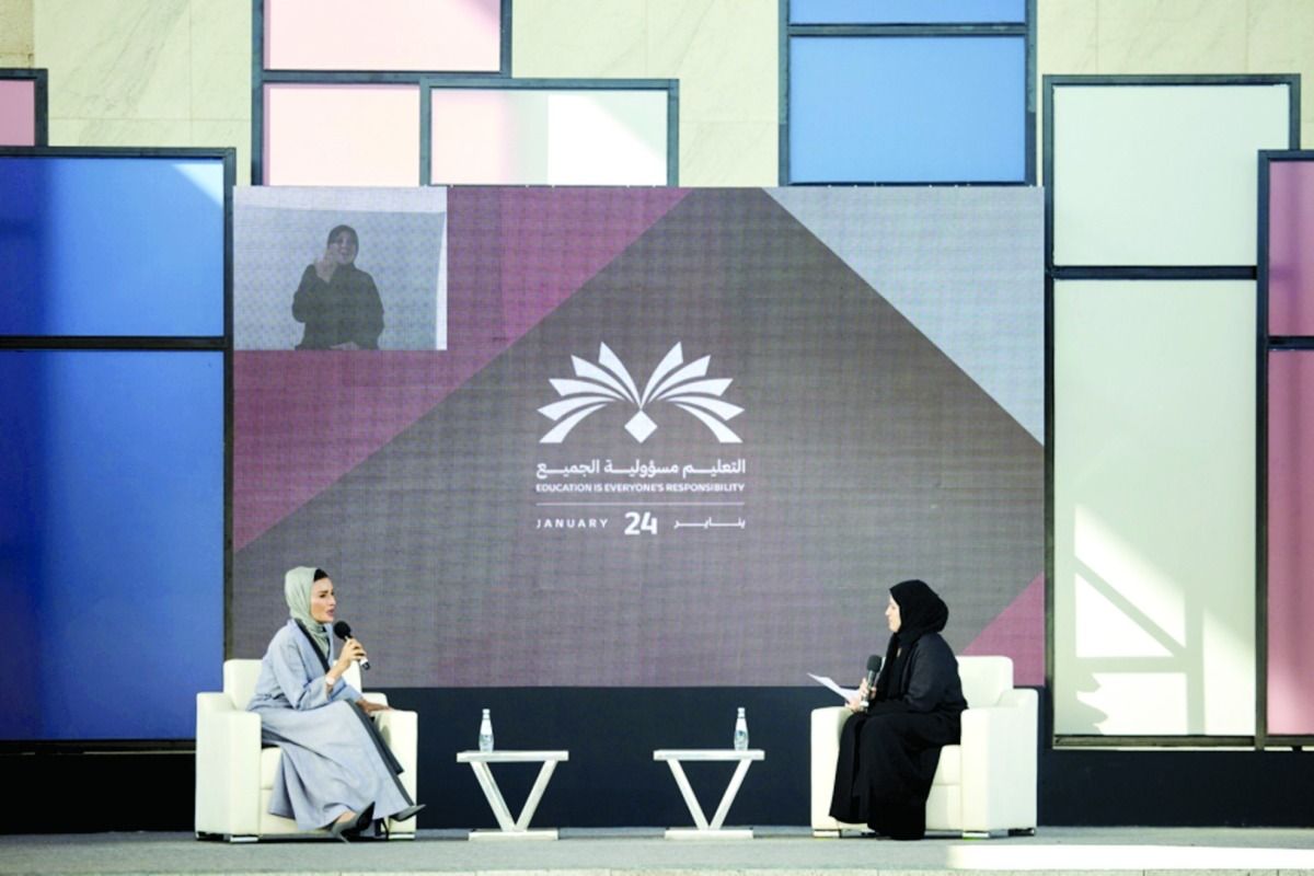 خلال جلسة نقاشية بمناسبة اليوم الدولي للتعليم.. صاحبة السمو: اللغة العربية  الحاضن للفكر والحضارة والهوية