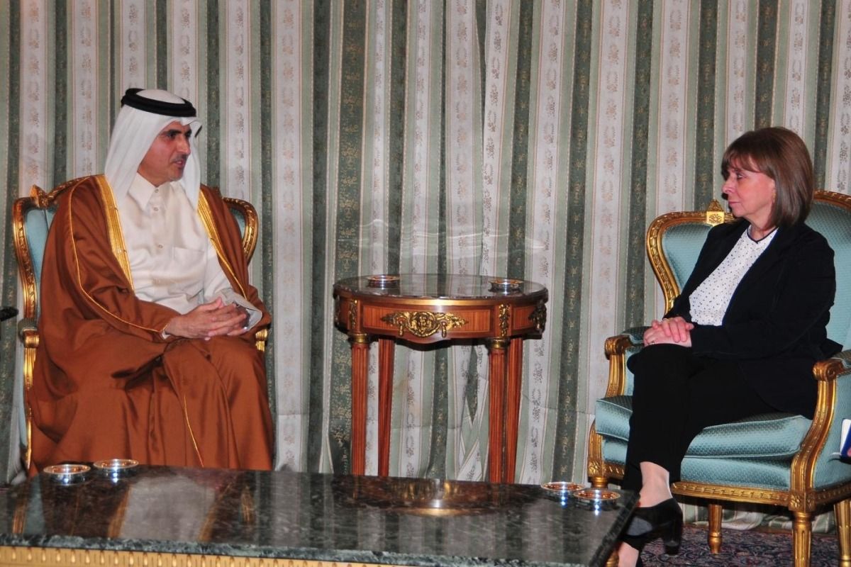 رئيسة اليونان تتسلم أوراق اعتماد سفير دولة قطر