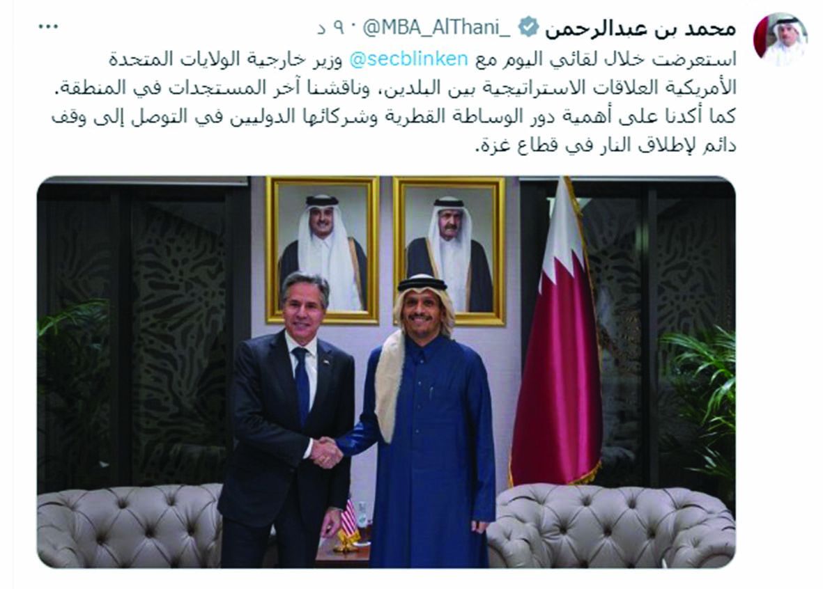 رئيس الوزراء مغرداً:  وساطتنا مهمة في التوصل  لوقف إطلاق النار