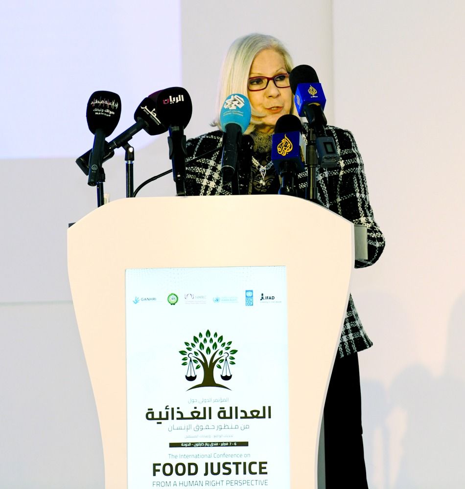 مريم العطية: لن تتحقق العدالة الغذائية بإنكار حق الشعوب في تقرير المصير