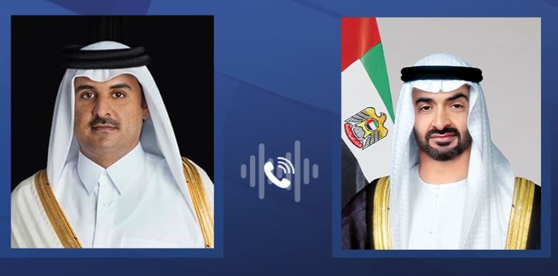 رئيس الدولة يتلقى هاتفياً تعازي أمير قطر في شهداء الإمارات