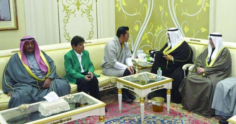ناصر المحمد يستقبل ملك بوتان