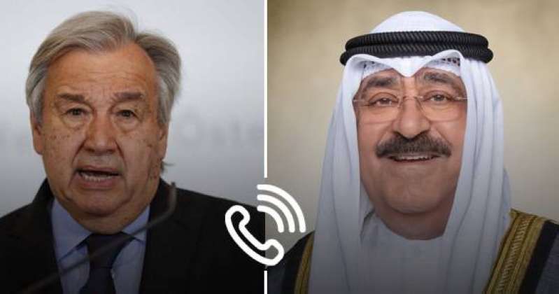 سمو الأمير يتلقى اتصالاً من غوتيريش