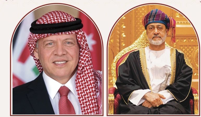 جلالة السُّلطان المعظم يتلقى برقية شكر جوابية من ملك الأردن