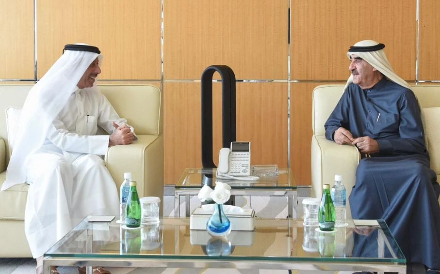حاكم إمارة أم القيوين يستقبل سفير دولة قطر