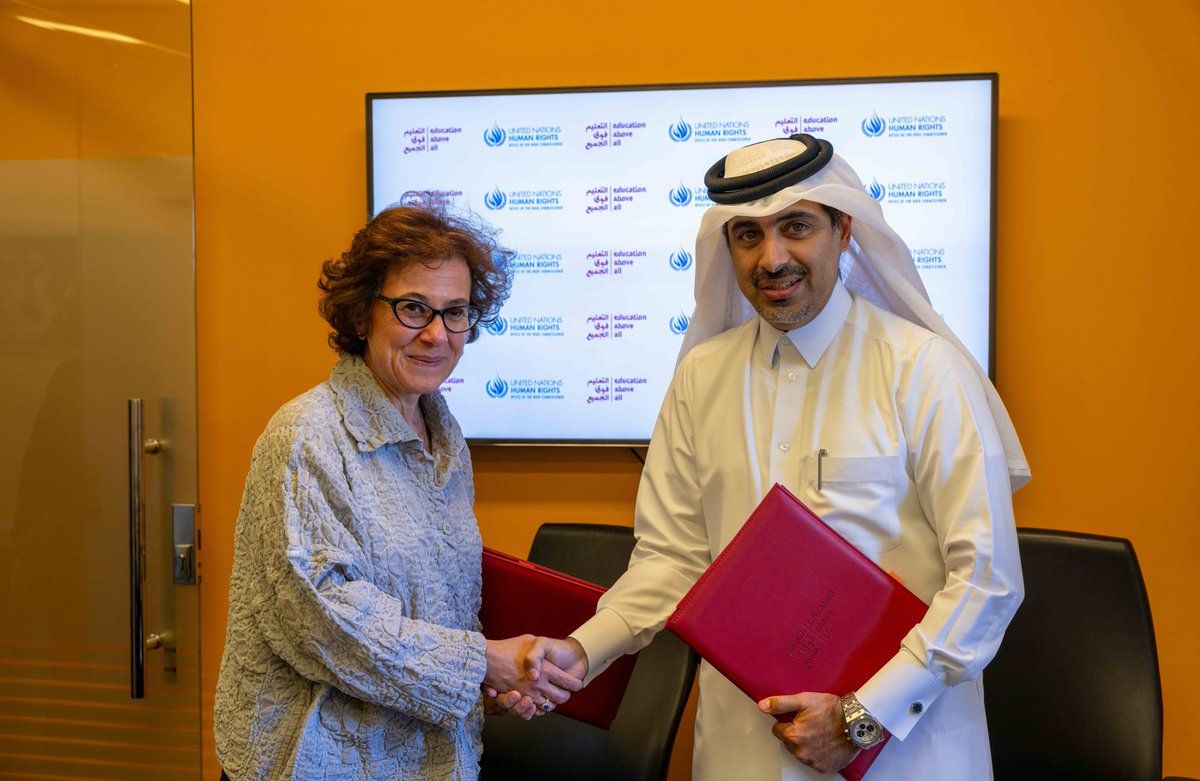 توقيع اتفاقية شراكة بين مؤسسة التعليم فوق الجميع ومفوضية الأمم المتحدة لحقوق الإنسان لدعم حقوق الشباب والأطفال