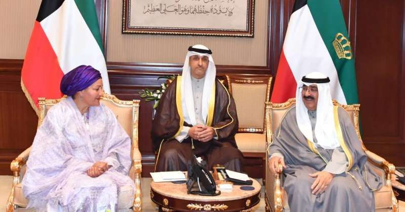 سمو الأمير يستقبل نائب الأمين العام للأمم المتحدة بمناسبة زيارتها للبلاد