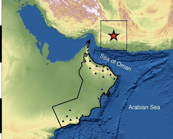 هزة أرضية تبعد حوالي 318 كم عن مدينة خصب