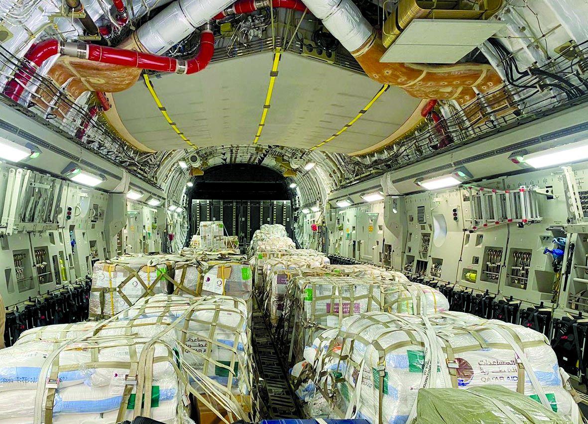 43 طن مساعدات لدعم الأشقاء بالقطاع