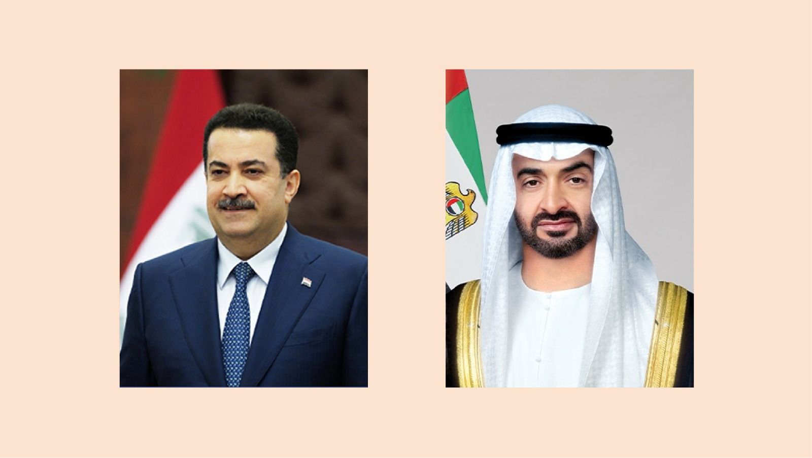 رئيس الدولة يتلقى اتصالاً هاتفياً من رئيس وزراء العراق تبادلا خلاله التهاني بشهر رمضان المبارك