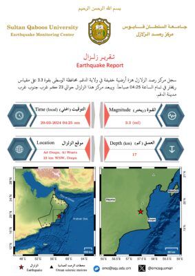 هزة أرضية في ولاية الدقم