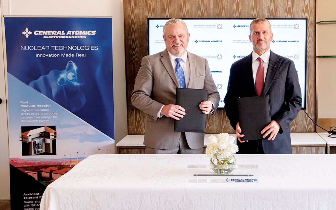 «الإمارات للطاقة النووية» و«جنرال أتوميكس»تتعاونان لاستكشاف تقنيات إمدادات الطاقة النووية