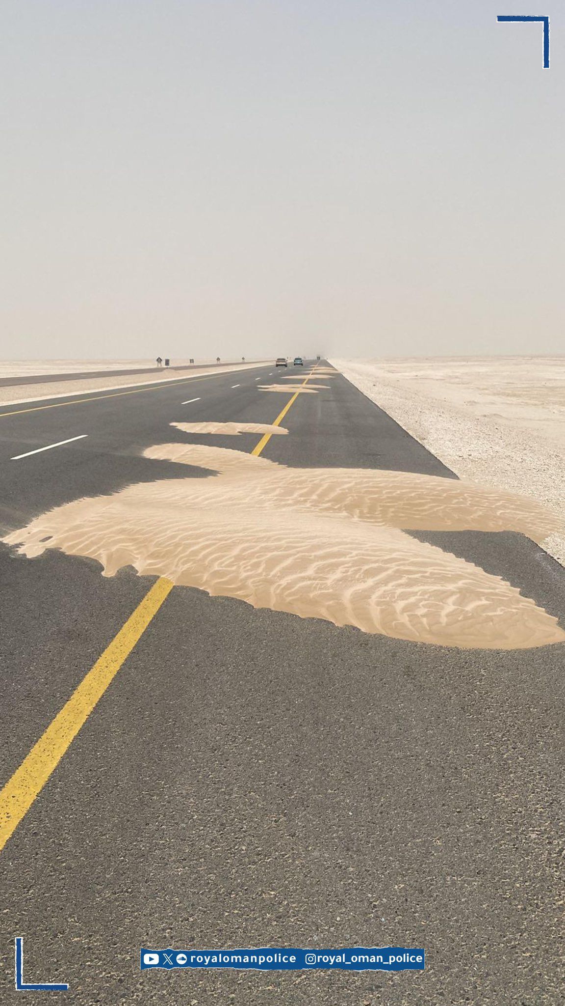 تنويه لمستخدمي طريق هيما .. انعدام الرؤية بسبب الغبار