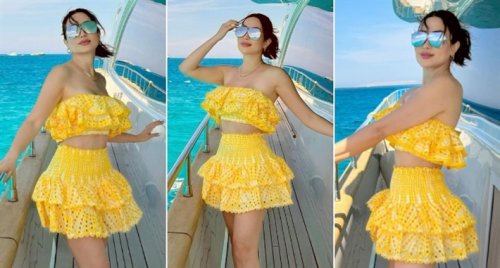 بالقصير والعريان .. نسرين طافش تستمتع بإجازة العيد في الجونة: "ملكة حوريات البحر عادت"